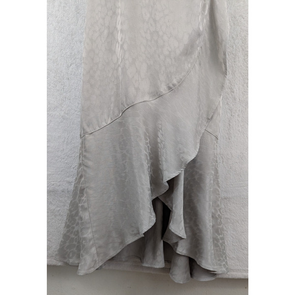 Abercrombie sz M Satin Wrap Dress animal print gray sleeveless tank 0625 - Picture 3 of 7